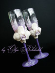 Свадебные бокалы ручной работы. Изображение 8152