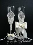 Свадебные бокалы ручной работы. Изображение 8142