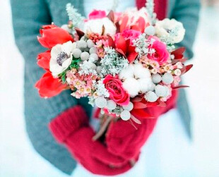 Зимний свадебный букет  Зимний свадебный букет