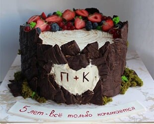 Необычные идеи для торта на деревянную свадьбу