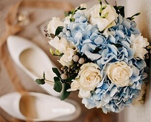 Букет на свадьбу из гортензий