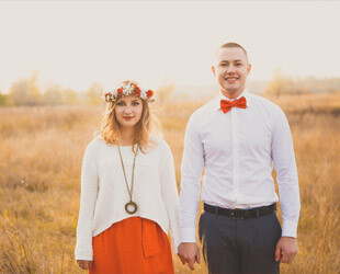 Послесвадебная осенняя съемка с элементами бохо Константина и Виктории