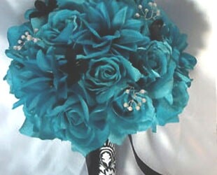 Идеи для свадебного букета невесты в бирюзовом цвете